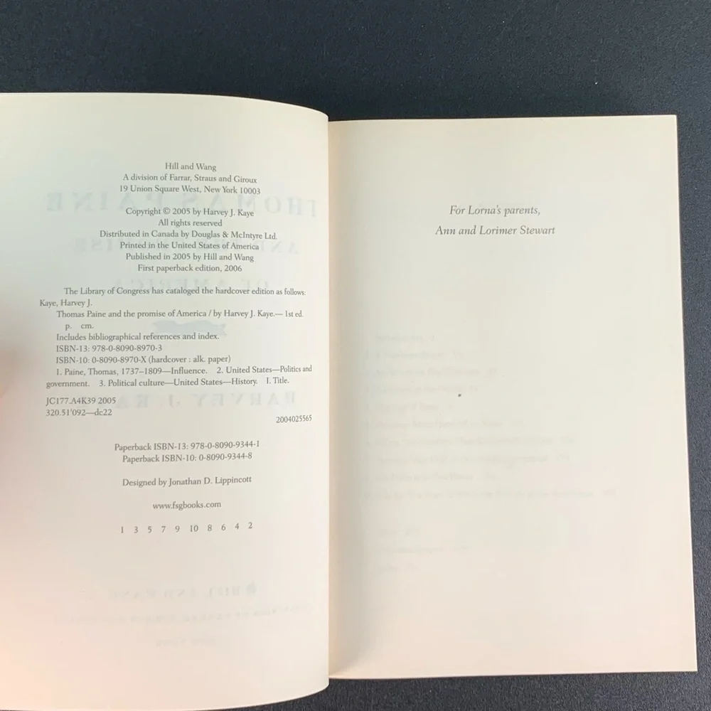 Thomas Paine and the Promise of America by Harvey J. Kaye. 2005.